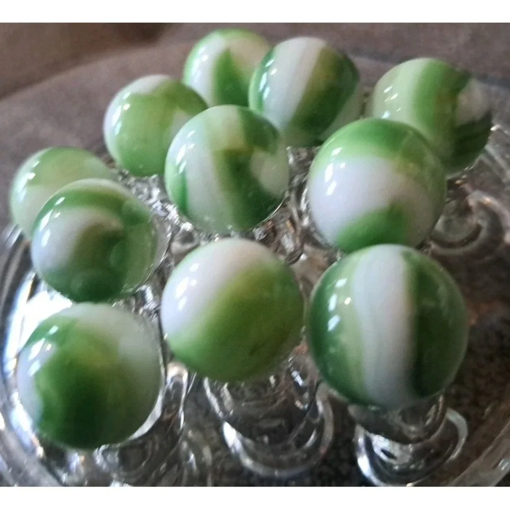 Vintage Marble King 1964 Marbles Lot Of 11 Greens